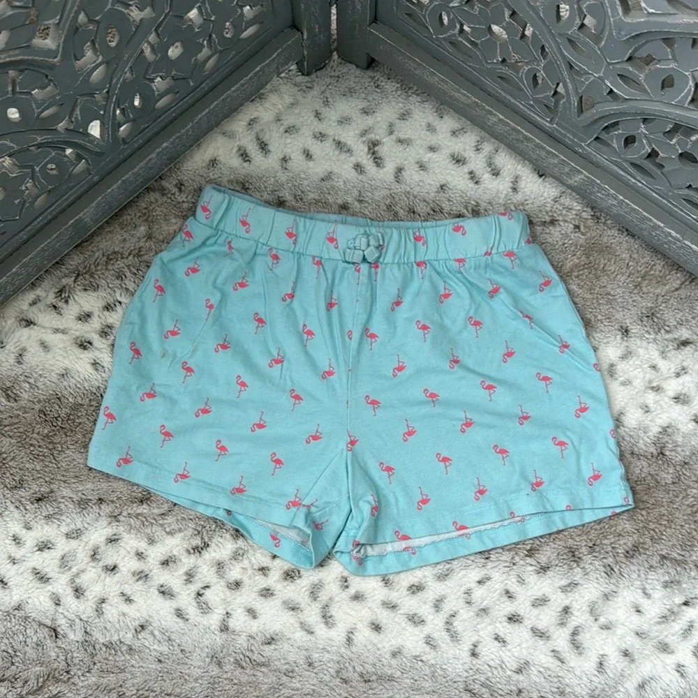 The Children’s Place blue shorts girls size 14 flamingo beach pool party summer